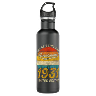 94 Year Old Bday Retro Awesome 94th Birthday Gift Stainless Steel Water Bottle