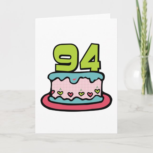 94 Year Old Birthday Cake Card (Front)