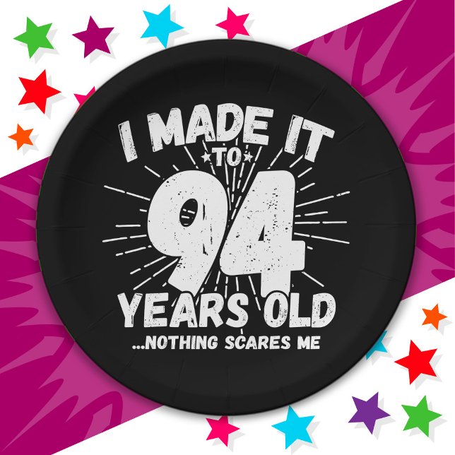 94 Year Old Sarcastic Meme Funny 94th Birthday Paper Plates (Creator Uploaded)
