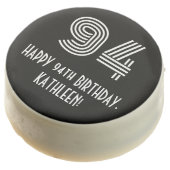 94th Birthday - Art Deco Inspired Look "94", Name Chocolate Covered Oreo (Angled)
