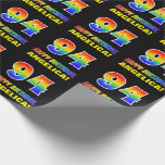 [ Thumbnail: 94th Birthday: Bold, Fun, Simple, Rainbow 94 Wrapping Paper ]