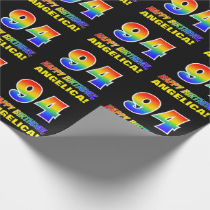 94th Birthday: Bold, Fun, Simple, Rainbow 94 Wrapping Paper