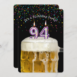 94th Birthday Candle Party Invitation