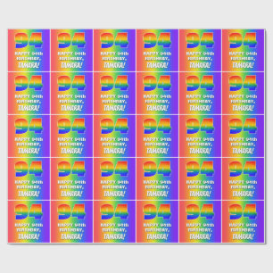94th Birthday: Colorful, Fun Rainbow Pattern # 94 Wrapping Paper