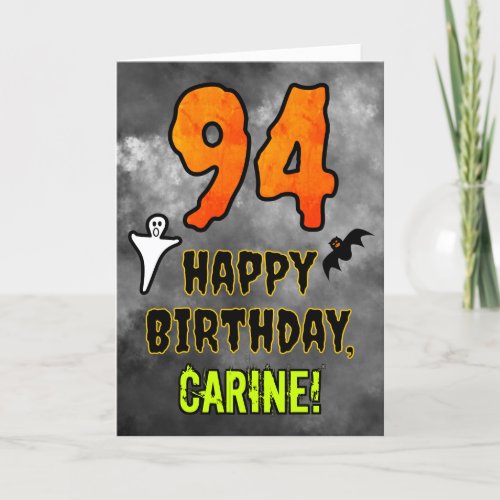 94th Birthday Eerie Halloween Theme  Custom Name Card
