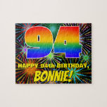 [ Thumbnail: 94th Birthday: Fun, Colorful Celebratory Fireworks Jigsaw Puzzle ]