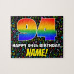 [ Thumbnail: 94th Birthday — Fun, Colorful Music Symbols & “94” Jigsaw Puzzle ]