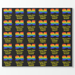[ Thumbnail: 94th Birthday: Fun, Colorful Rainbow Inspired # 94 Wrapping Paper ]