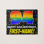 [ Thumbnail: 94th Birthday — Fun, Colorful Star Field Pattern Jigsaw Puzzle ]
