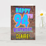 [ Thumbnail: 94th Birthday - Fun, Urban Graffiti Inspired Look Card ]