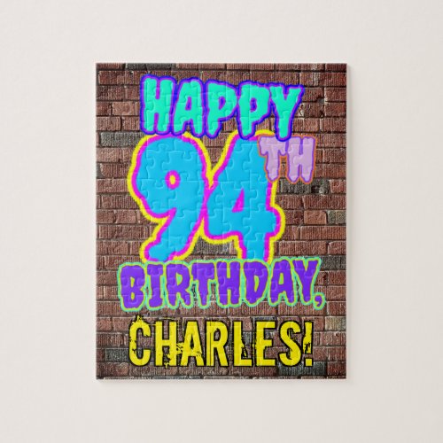 94th Birthday  Fun Urban Graffiti Inspired Look Jigsaw Puzzle