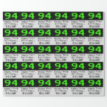 [ Thumbnail: 94th Birthday - Nerdy / Geeky Style "94" and Name Wrapping Paper ]