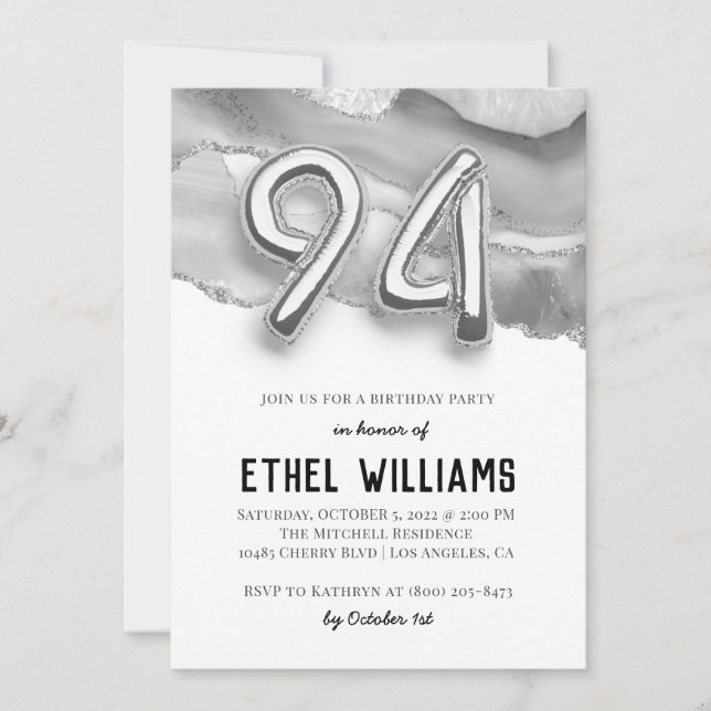 94th Birthday Party Invitation (Front)