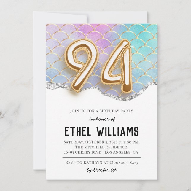 94th Birthday Party Invitation (Front)