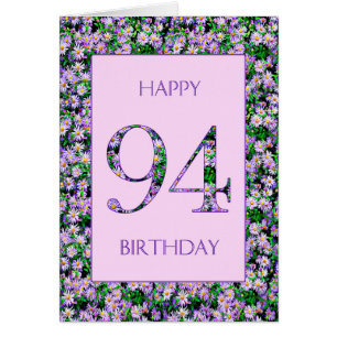 94th Birthday Purple Daisies Cards