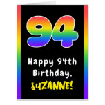 [ Thumbnail: 94th Birthday: Rainbow Spectrum # 94, Custom Name Card ]