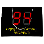 [ Thumbnail: 94th Birthday: Red Digital Clock Style "94" + Name Gift Bag ]