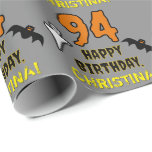 94th Birthday: Spooky Halloween Theme, Custom Name Wrapping Paper<br><div class="desc">This scary and spooky Halloween birthday themed wrapping paper design features a large number "94" and the message "HAPPY BIRTHDAY, ", plus a customizable name. There are also depictions of a ghost and a bat on the front. Wrapping paper like this might be used when wrapping presents that are being...</div>