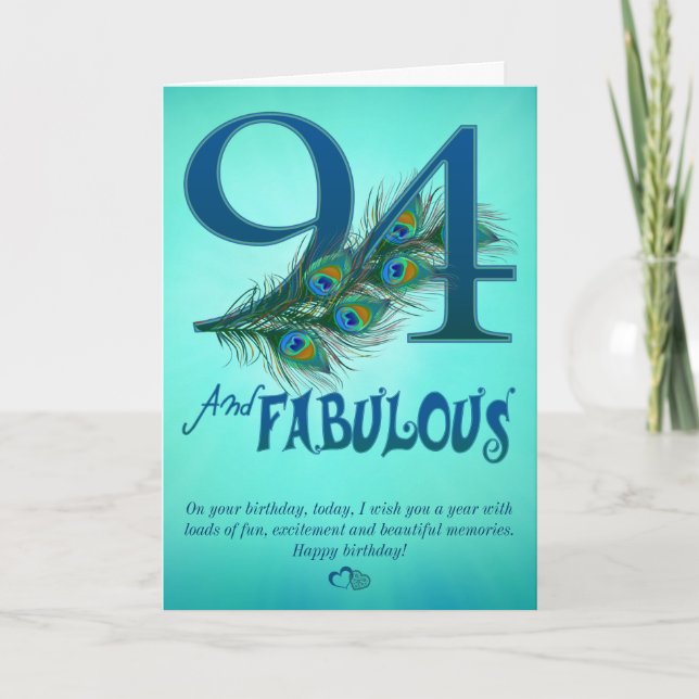 94th Birthday template Cards (Front)