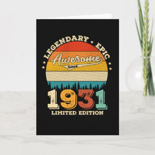 94th Year Old Retro Awesome 94th Birthday Gift Card