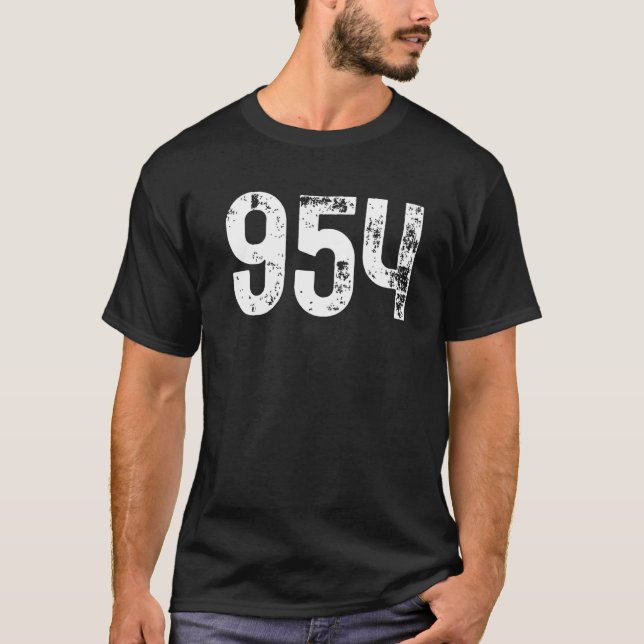 954 Area Code Fort Lauderdale FL Mobile Area Code  T-Shirt (Front)
