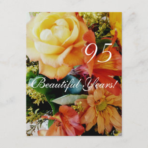 95 Beautiful Years!-Birthday/Yellow Rose Bouquet Invitation