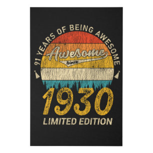 95 Year Old Bday Retro Awesome 95th Birthday Gift Faux Canvas Print