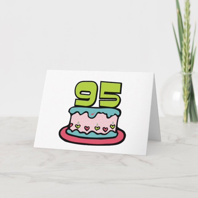 95 Year Old Birthday Cake Card (Front)