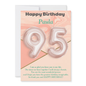95 year old girls Happy Birthday card