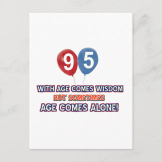 95 year old wisdom birthday designs postcard