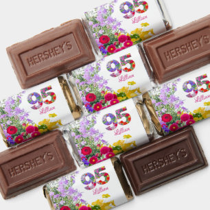 95 Years Elegant Garden Floral – 95th Birthday Hershey's Miniatures