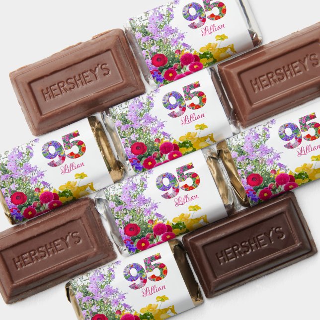95 Years Elegant Garden Floral – 95th Birthday Hershey's Miniatures (Assorted)