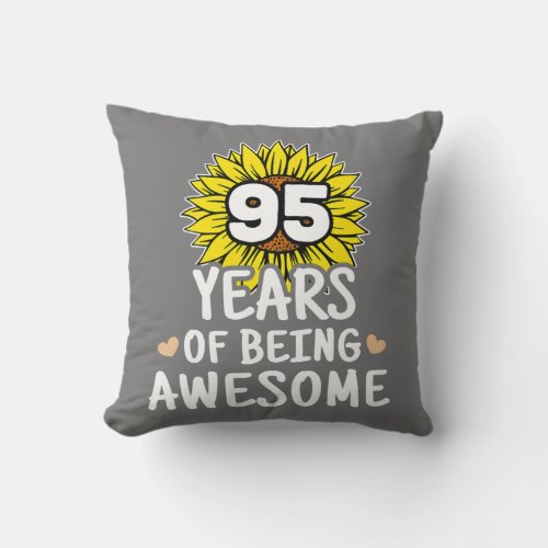 95 Years Of Being Awesome 95th Birthday 95 Years Throw Pillow