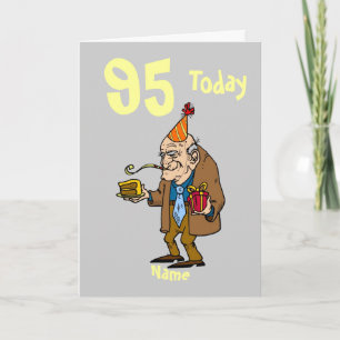 95th 95 today birthday cartoon personalized card