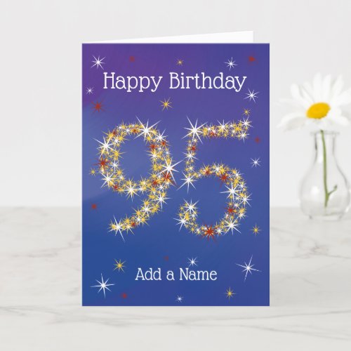 95th Birthday _ 95 in Stars _ Blue _ Age 95 Card