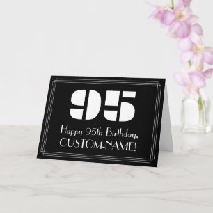 95th Birthday: Art Deco Inspired Look "95" & Name Card