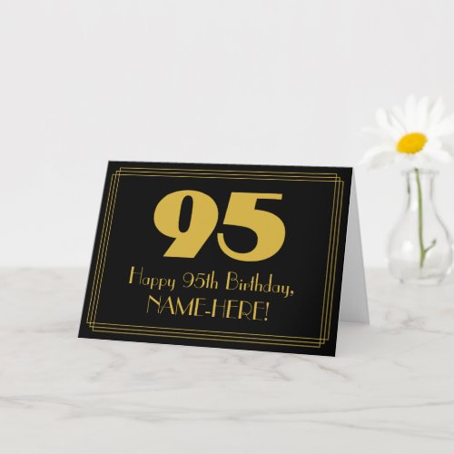 95th Birthday Art Deco Inspired Look 95  Name Card