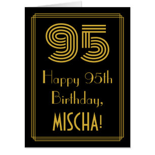 95th Birthday: Art Deco Inspired Look “95” + Name Card