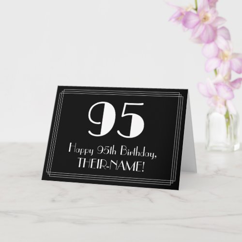 95th Birthday  Art Deco Inspired Look 95 Name Card