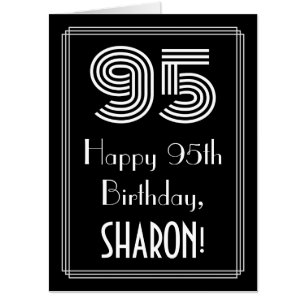 95th Birthday — Art Deco Inspired Look “95” + Name Card
