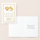 [ Thumbnail: 95th Birthday: Art Deco Inspired Look "95" & Name Foil Card ]