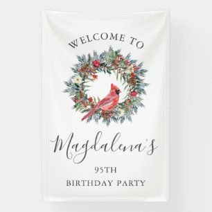 95th Birthday Banner Red Cardinal Custom Welcome