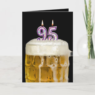 95th Birthday Beer on black Card
