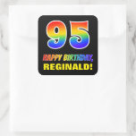 [ Thumbnail: 95th Birthday: Bold, Fun, Simple, Rainbow 95 Sticker ]