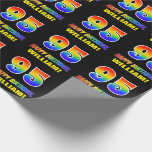 [ Thumbnail: 95th Birthday: Bold, Fun, Simple, Rainbow 95 Wrapping Paper ]