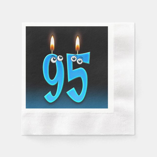95th birthday candle with eyeballs paper napkins (Front)