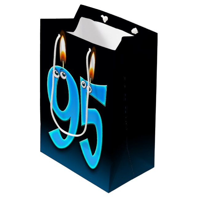 95th Birthday Candles Medium Gift Bag (Front Angled)