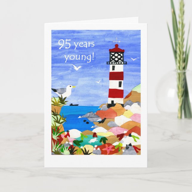 95th Birthday Card - Lighthouse (Front)