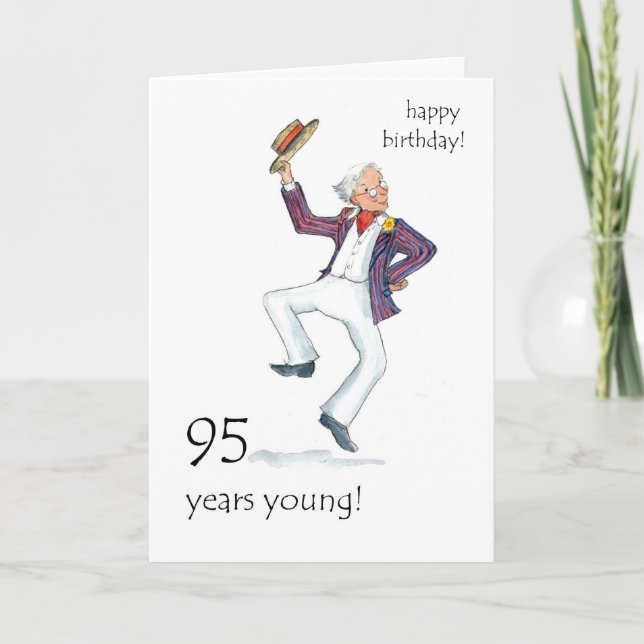 95th Birthday Card - Man Dancing! (Front)