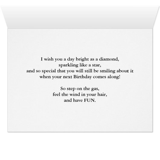 95th birthday card with a motor bike (Inside Horizontal (Bottom))